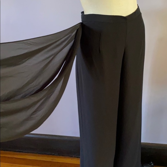 Wide leg high waisted lined flowy evening pants - Picture 2 of 5